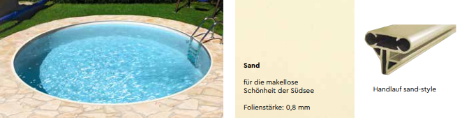 BWT Rundpool Einzelbecken 1,50 Meter Folie 0,8mm Sand